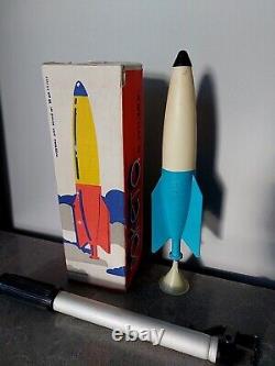 Vintage Soviet 80' Pump Action Toy Space Rocket VOSTOK Box