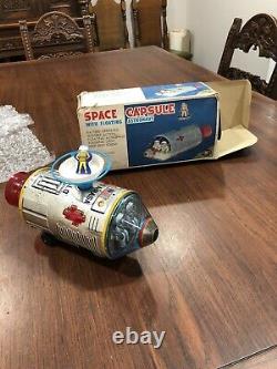 Vintage Space Capsule and floating astronaut TM Japan with box battery operated