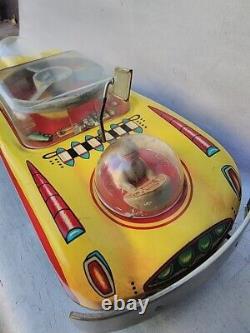 Vintage Space Car Toy Futuristic Concept Friction Powered Model Ruber Tires