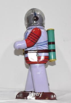 Vintage Space Commando Robot Tin Toy Wind Up in Original Box Working with Key