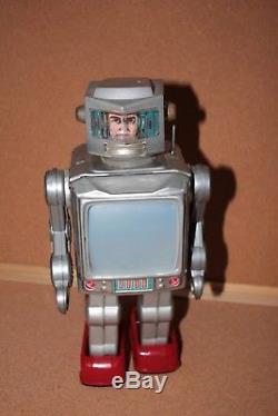 Vintage Space Explorer Robot tin toy Horikawa Japan Silver