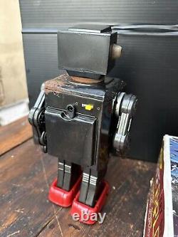 Vintage Space Explorer Tin TOY ROBOT by Horikawa Japan in original box 1960's