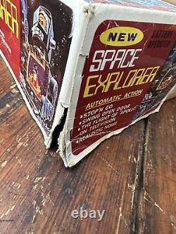 Vintage Space Explorer Tin TOY ROBOT by Horikawa Japan in original box 1960's