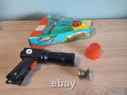 Vintage Space Gun Tin Toy Astronaut Cosmonaut Alien Rocket Pistol