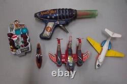 Vintage Space Jet Popy Popynica Tin Friction Gun Lot Bulk AS-IS Japan