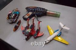 Vintage Space Jet Popy Popynica Tin Friction Gun Lot Bulk AS-IS Japan