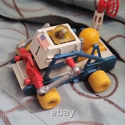 Vintage Space Lunar Rover Toy Vehicle with Astronaut Figure, USA Flag, 1 Decals