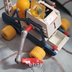 Vintage Space Lunar Rover Toy Vehicle with Astronaut Figure, USA Flag, 1 Decals