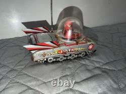 Vintage Space Patrol Tin Friction Toy Tank Car Japan 5 Space Vehicle Astronaut