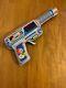 Vintage Space Ray Gun Automatic Pistol Tin Toy Works Noise & Lights