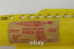 Vintage Space Rocket Eight in One Pencil case. Noveltown Products NY 9-1/2 long