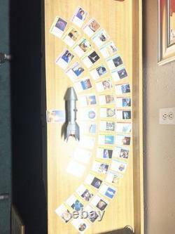 Vintage Space Rocket Metal Coin Bank + U. S. Space Exploration Rummy Game