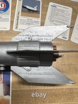 Vintage Space Rocket Metal Coin Bank + U. S. Space Exploration Rummy Game