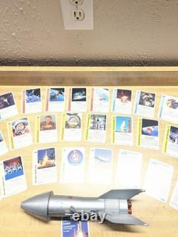 Vintage Space Rocket Metal Coin Bank + U. S. Space Exploration Rummy Game