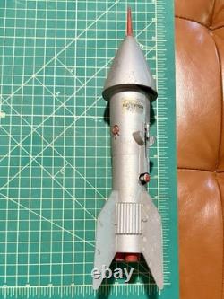 Vintage Space Rocket Metal Toy Bank 1957 Astro MFG Berzac Creations w RED TIP
