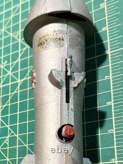 Vintage Space Rocket Metal Toy Bank 1957 Astro MFG Berzac Creations w RED TIP