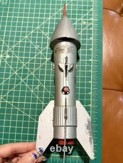 Vintage Space Rocket Metal Toy Bank 1957 Astro MFG Berzac Creations w RED TIP