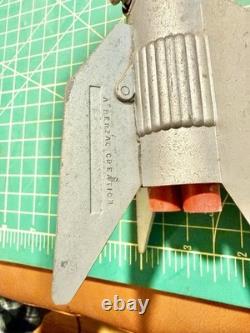 Vintage Space Rocket Metal Toy Bank 1957 Astro MFG Berzac Creations w RED TIP
