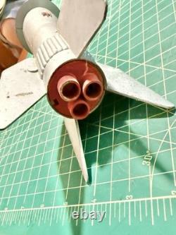 Vintage Space Rocket Metal Toy Bank 1957 Astro MFG Berzac Creations w RED TIP