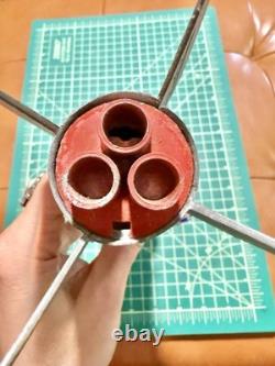 Vintage Space Rocket Metal Toy Bank 1957 Astro MFG Berzac Creations w RED TIP