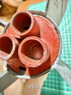 Vintage Space Rocket Metal Toy Bank 1957 Astro MFG Berzac Creations w RED TIP