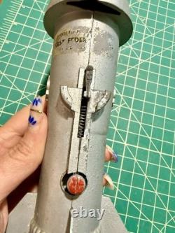 Vintage Space Rocket Metal Toy Bank 1957 Astro MFG Berzac Creations w RED TIP
