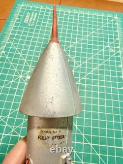Vintage Space Rocket Metal Toy Bank 1957 Astro MFG Berzac Creations w RED TIP