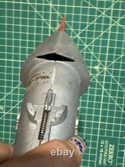 Vintage Space Rocket Metal Toy Bank 1957 Astro MFG Berzac Creations w RED TIP
