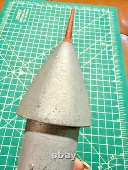 Vintage Space Rocket Metal Toy Bank 1957 Astro MFG Berzac Creations w RED TIP