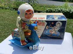 Vintage Space Scooter Battery Operated Japan Modern Toys with box Lights Work