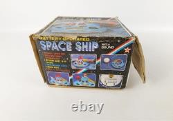 Vintage Space Ship Battery Operated 6 Shooting Discs Interior Lights Sound