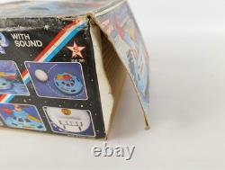 Vintage Space Ship Battery Operated 6 Shooting Discs Interior Lights Sound