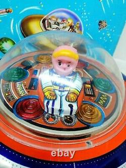 Vintage Space Ship X-5 Tin Toy Battery Operated Original Box. WORKING. Rare