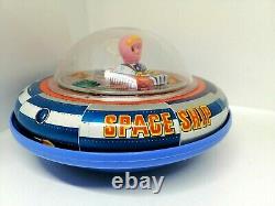 Vintage Space Ship X-5 Tin Toy Battery Operated Original Box. WORKING. Rare