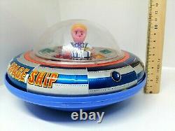 Vintage Space Ship X-5 Tin Toy Battery Operated Original Box. WORKING. Rare