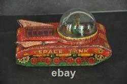 Vintage Space Tank VTI Mark Friction Litho Tin Toy, Japan