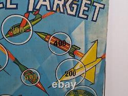 Vintage Space Target Superior Toys Shooting Target Game Board Tin Litho Atomic