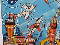 Vintage Space Target Superior Toys Shooting Target Game Board Tin Litho Atomic