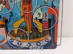 Vintage Space Target Superior Toys Shooting Target Game Board Tin Litho Atomic