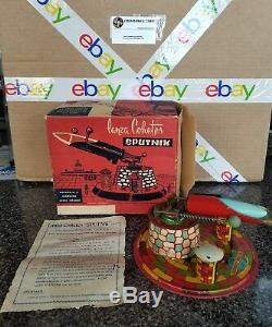 Vintage Space Tin Toy Sputnik 1960s Argentina in Box with Paperwork. Read