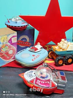 Vintage Space Toy Explorer'ikar 7e' Batt. Operated Ussr Cccp Soviet Era Box