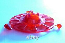 Vintage Space Toy Flying Saucer Kiddy Fliegende Untertasse red plastic model