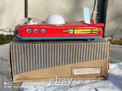 Vintage Space Toy Intercosmos Holdauto Utopian Model Lemezarugyar Batt. Oper. Box