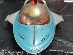 Vintage Space Toy Universe Boat Commander Ship Tin Toy Battery Operated China