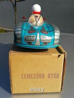 Vintage Space Toy Utopia Tin Car Holdauto Lemezarugyar Batt. Operated Orig. Box