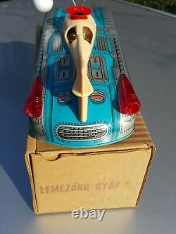 Vintage Space Toy Utopia Tin Car Holdauto Lemezarugyar Batt. Operated Orig. Box