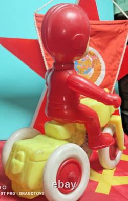 Vintage Space Traveler Motorcycle Biker Plastic Toy Large Item Soviet Era Cccp