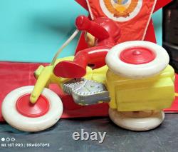 Vintage Space Traveler Motorcycle Biker Plastic Toy Large Item Soviet Era Cccp