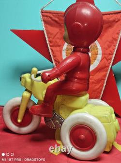 Vintage Space Traveler Motorcycle Biker Plastic Toy Large Item Soviet Era Cccp