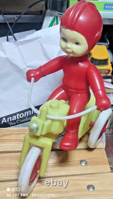 Vintage Space Traveler Motorcycle Biker Plastic Toy Large Item Soviet Era Cccp
